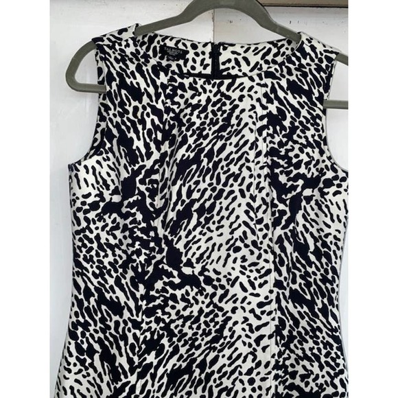 TALBOTS Petites Animal Print Sheath Dress Size 4P Petite Cotton Cool Comfy EUC - Picture 3 of 9